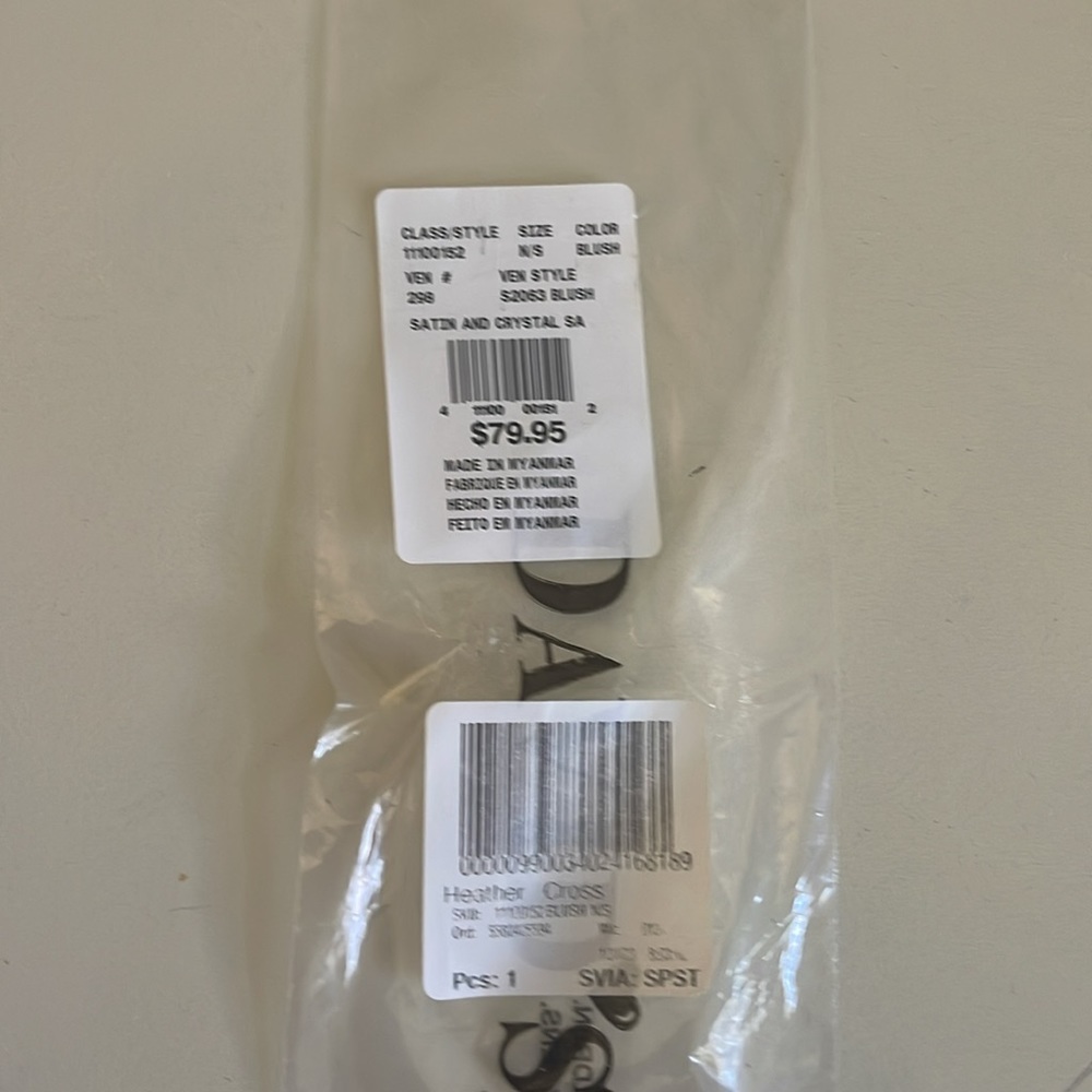 Blush Satin & Crustal bridal sash NWT - Picture 4 of 4
